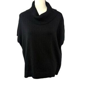 J. Jill Wearever Collection Black Short Sleeve Cowl Neck Sweater Size L #1938